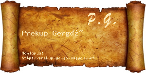 Prekup Gergő névjegykártya